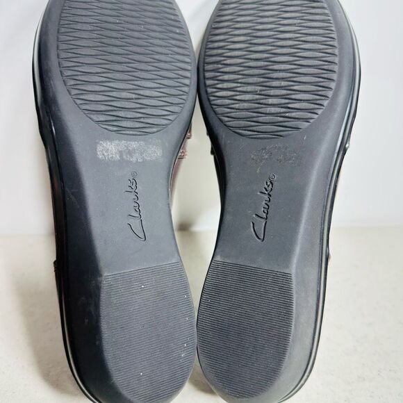 Clarks Everlay Coda Dark Brown Leather Ruched Slip On Shoes Sz 7 - Picture 6 of 7